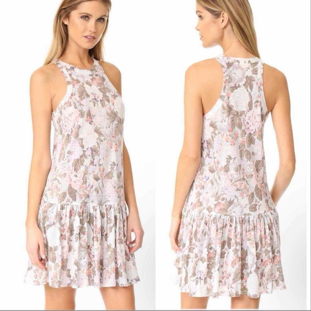 Rebecca Taylor Penelope Vintage Floral Dress 100% Linen Summer Beach Cover Up - Picture 2 of 14